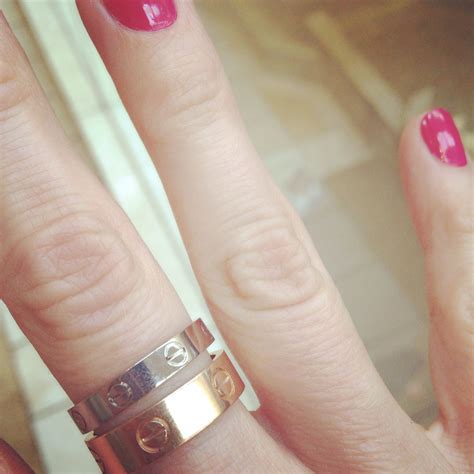 thin cartier love ring|cartier love ring on hand.